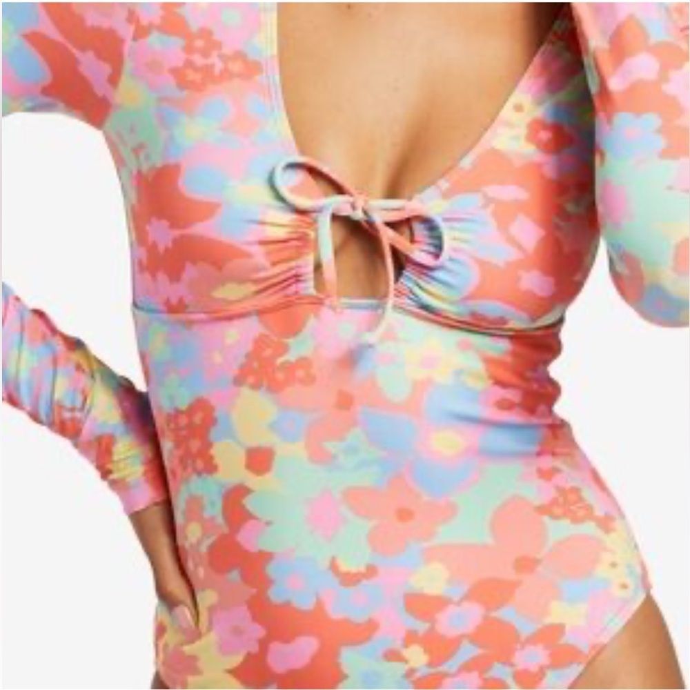 Billabong Easy Daze One Piece Colorful Swimsuit Size Medium